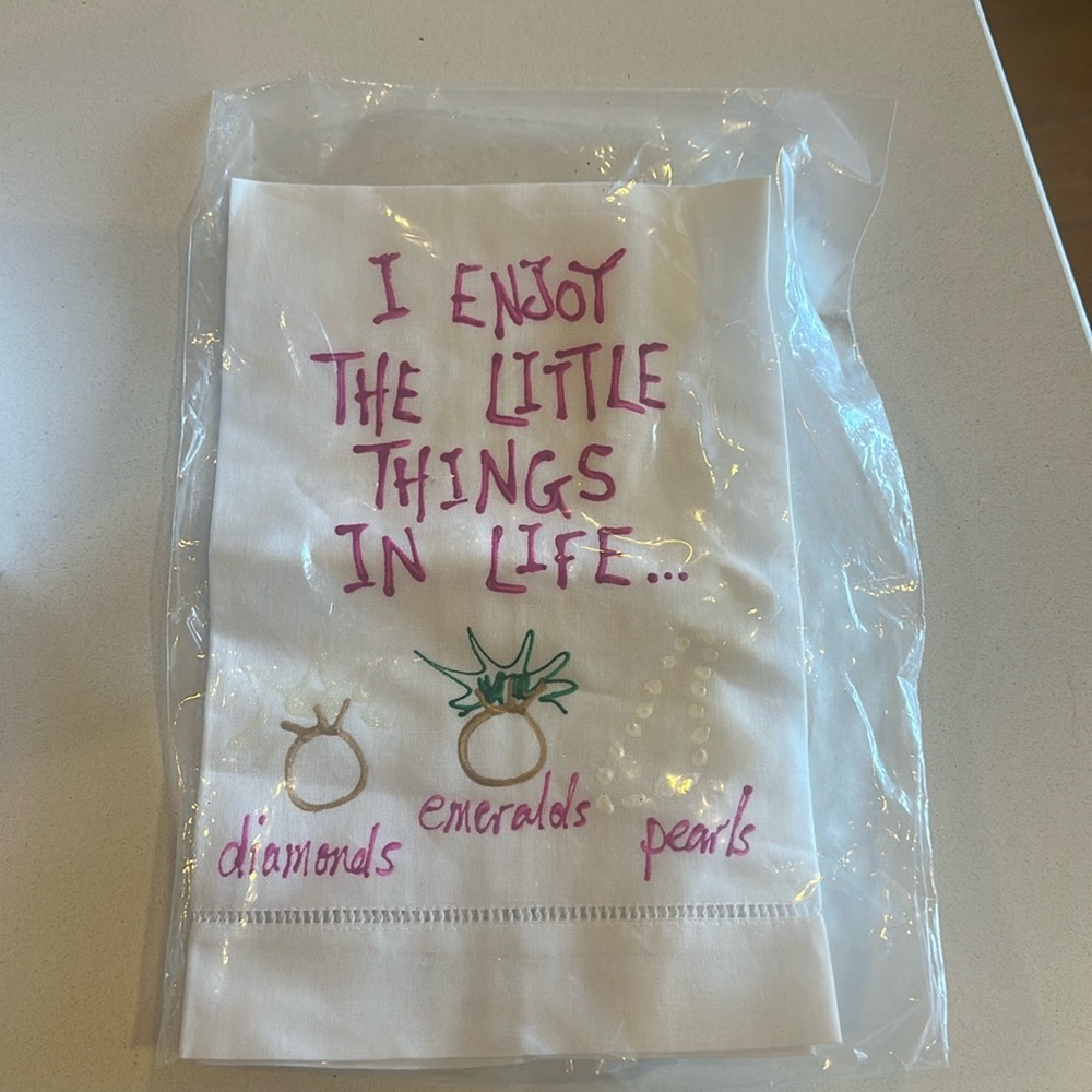 Tea Towel - Handmade "Enjoy the Little Things in Life"